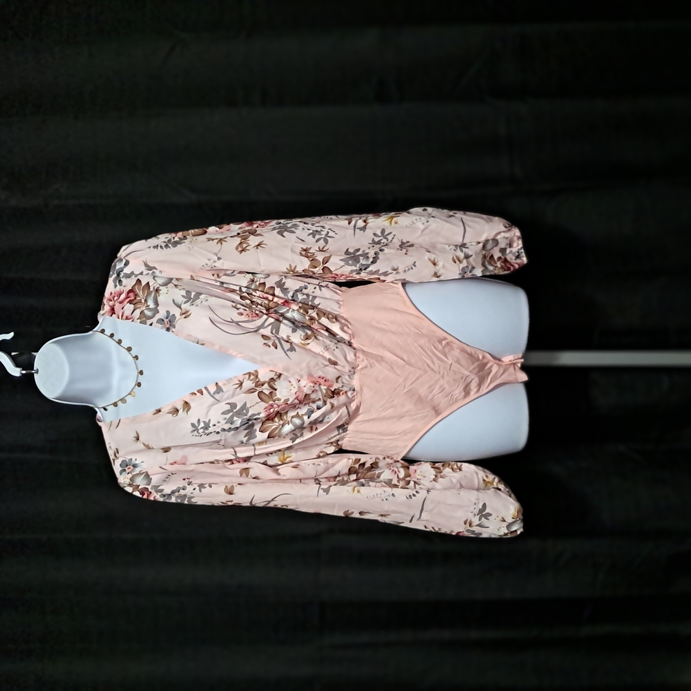 Floral Satin Long Sleeve Bodysuit